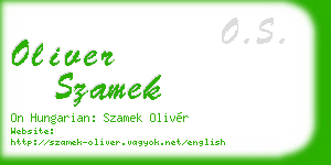 oliver szamek business card