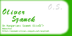 oliver szamek business card